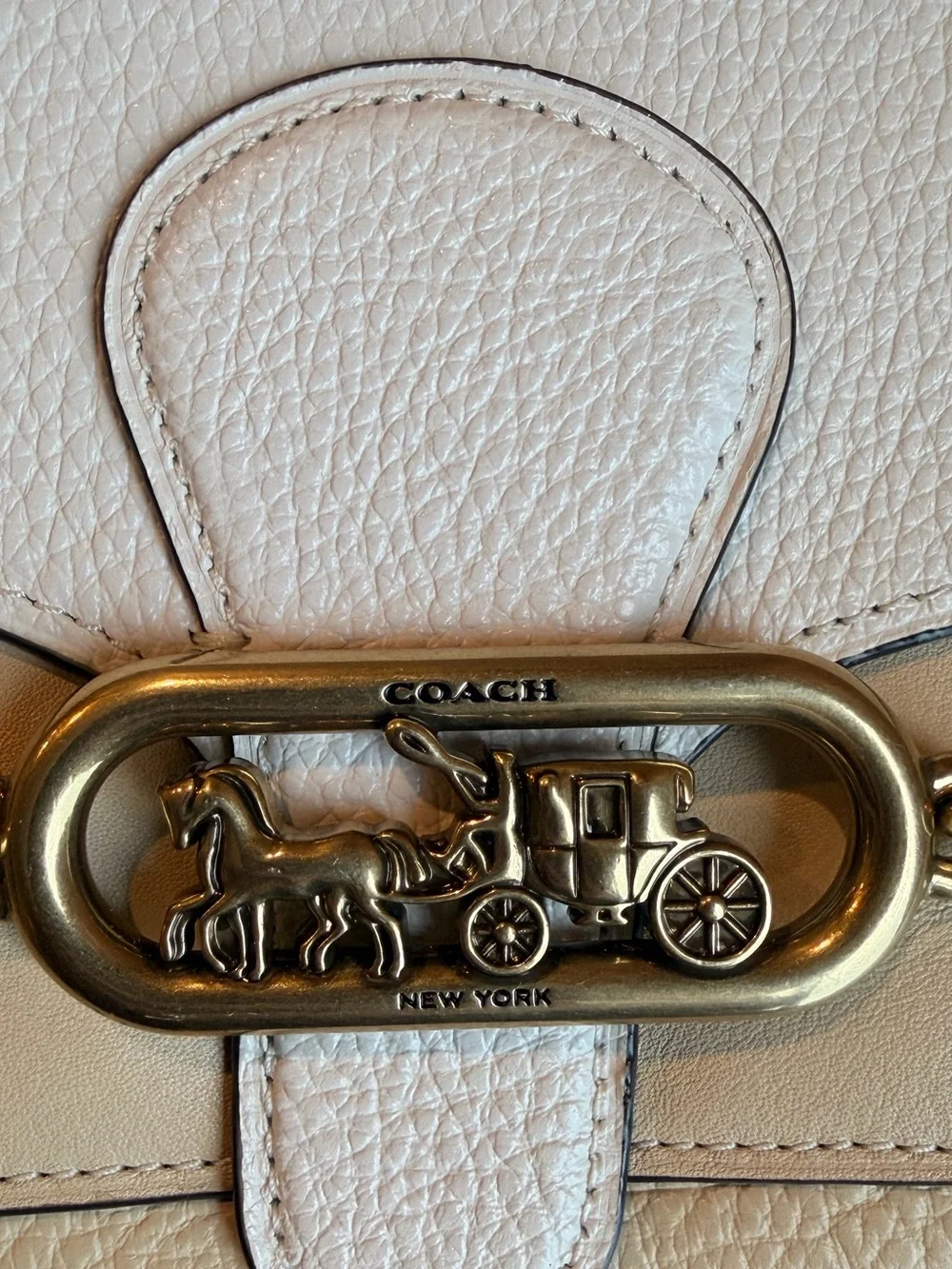 Coach Jade color block 2 way pebbled leather bag